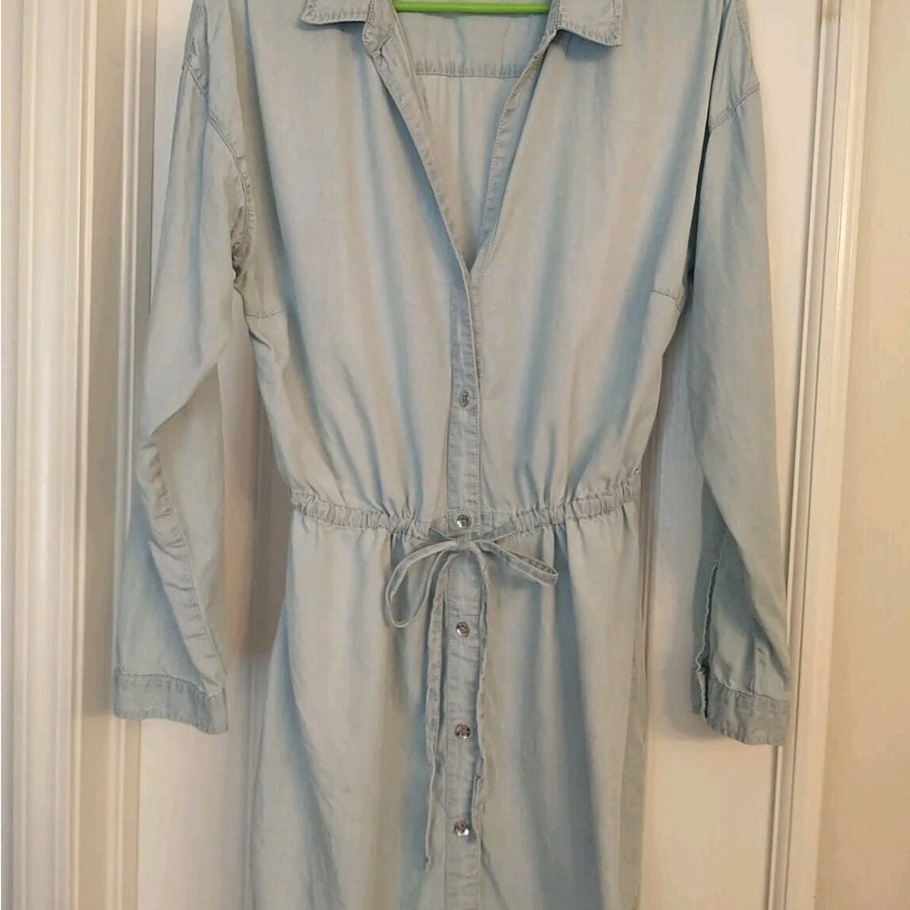 Guess Light Blue Long Sleeve Dress